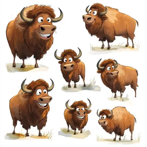 Bison Character Design Sheet