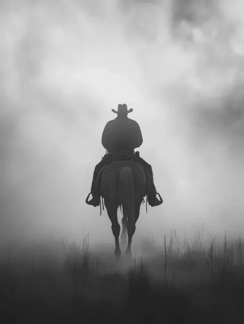 Cinematic Cowboy in Fog