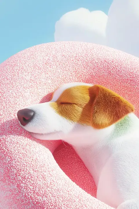 Dog Under Blue Sky