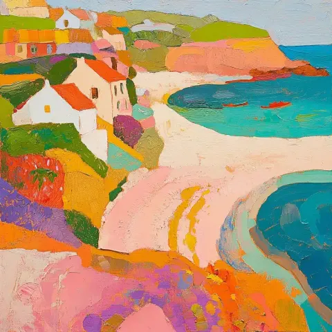 Port Isaac Beach Painting