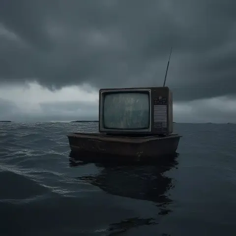 Vintage TV in Boat