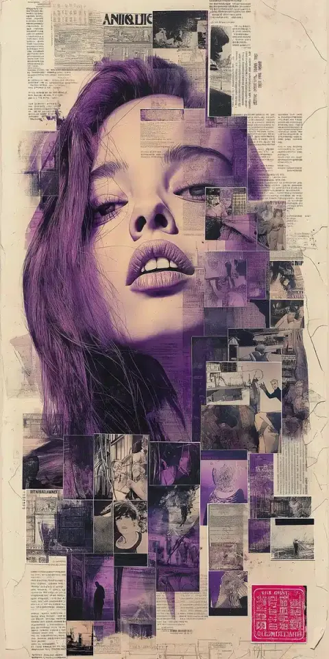 Punk Girl Collage Portrait