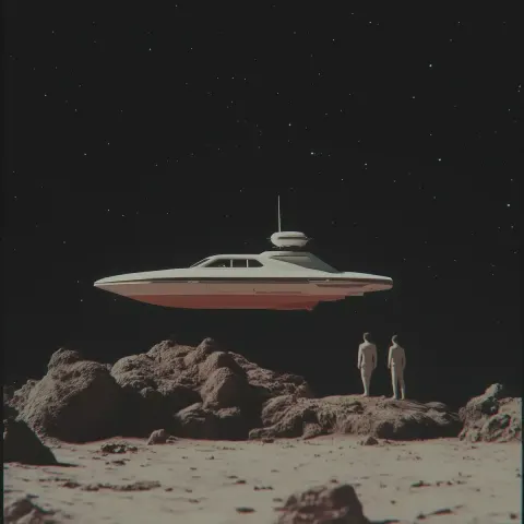 Vintage Sci-Fi Boat in Space