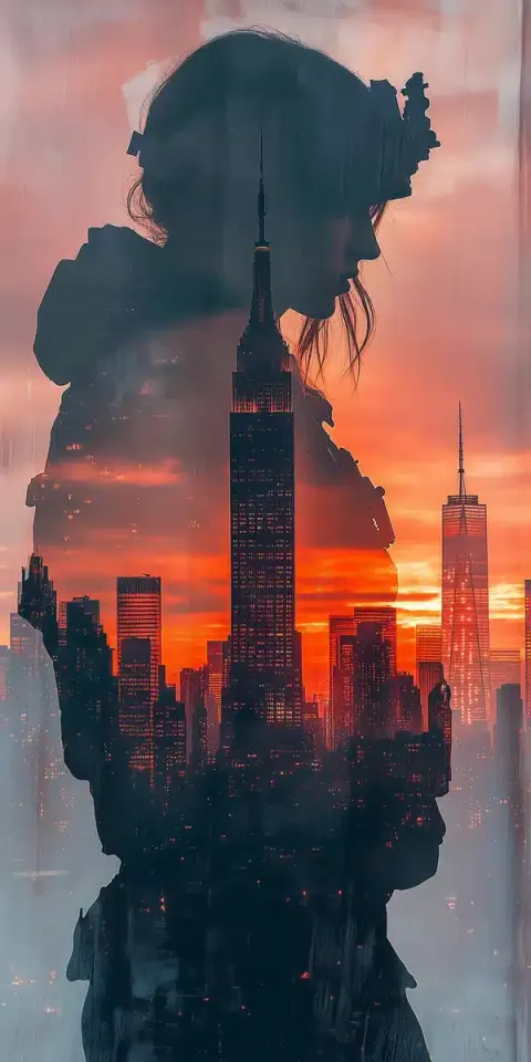 Double Exposure Soldier Silhouette