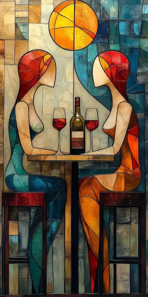 Geometric Women at Bar