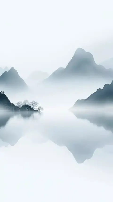 Minimalist Chinese Courtyards Scene