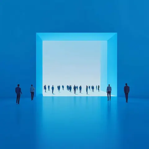 3D Space with Walking Figures