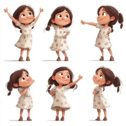 Italian Girl Poses in Pixar Style