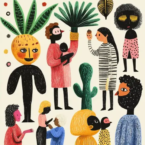 Whimsical People in Color