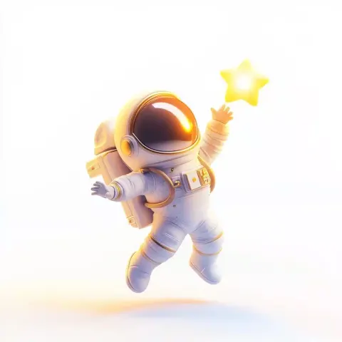 Astronaut Reaching Star - Pixar 3D