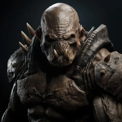 Halo Brute Alien With Melee Weapons Photorealistic