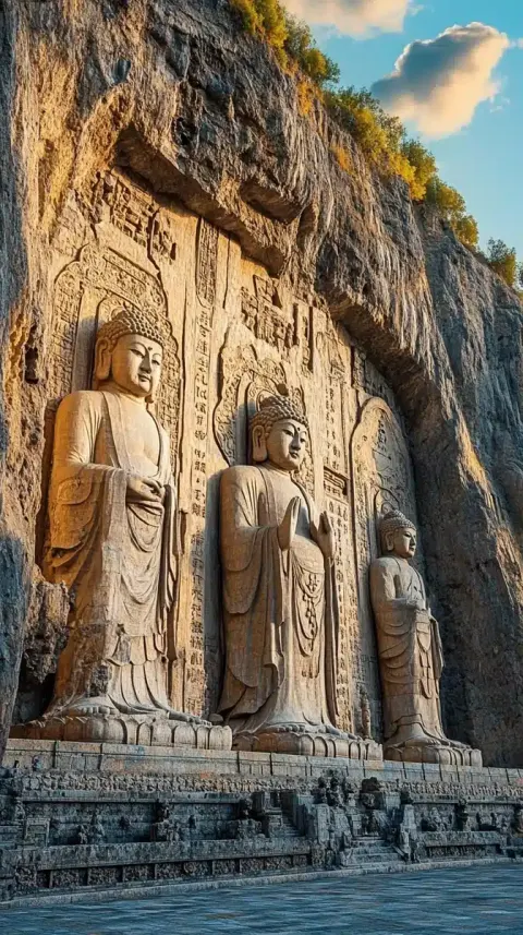 Golden Buddha Grottoes Dusk