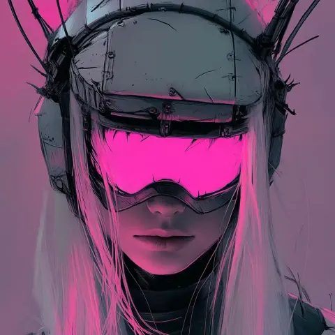 Smirking Woman in Graphic Style