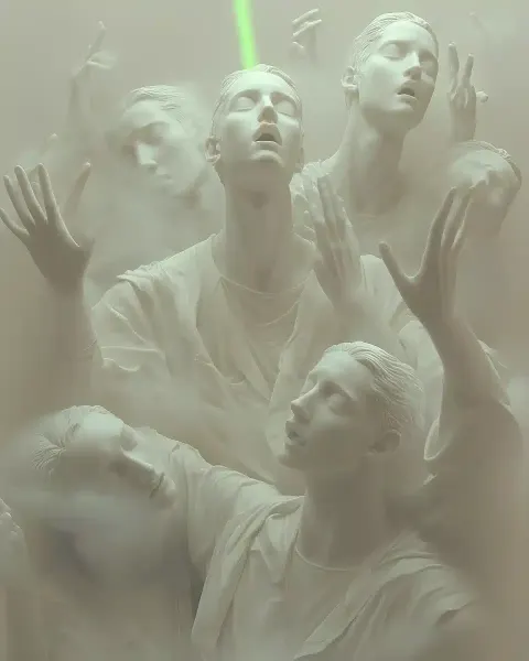 Rave Figures in Fog