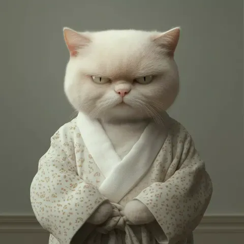 Angry Cat in Kimono