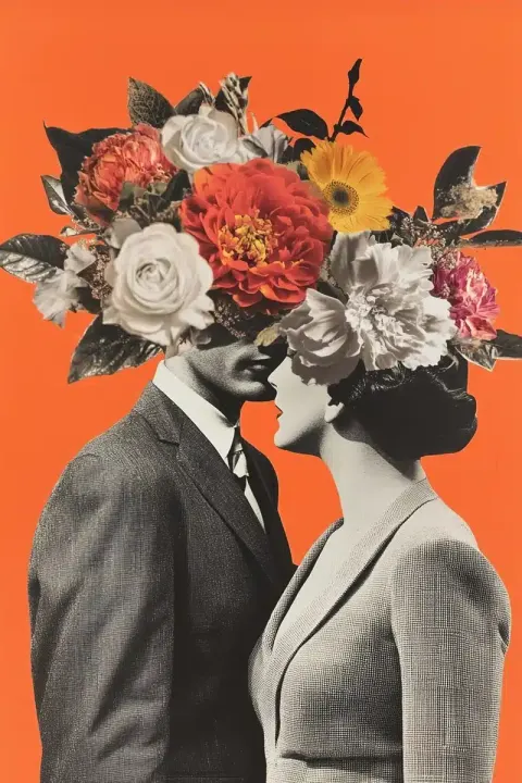 Vintage Photo Collage Couple