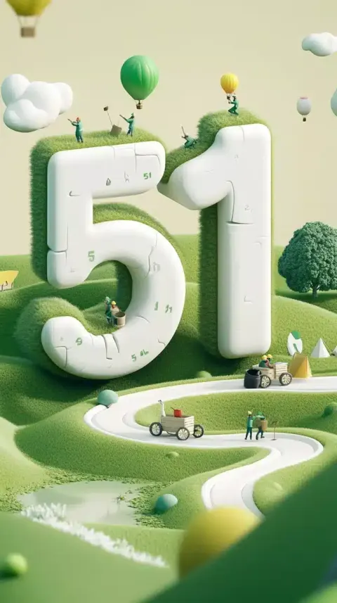 3D Minimalist Labour Day Scene