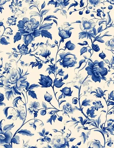 French Toile Floral Design