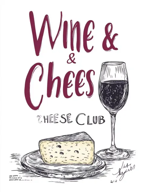 Vintage Wine  Cheese Poster