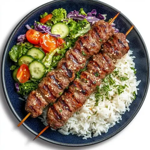 Navy Plated Kebab Presentation