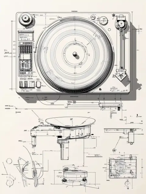 Technical Turntable Blueprint