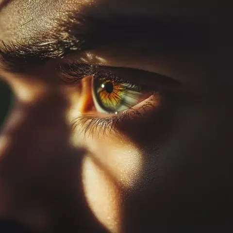 Backlit Eye of Youtuber