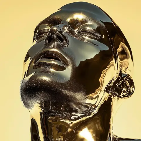 Metallic Robot Portrait Photography
