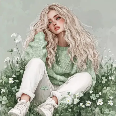 Photorealistic Girl in Meadow
