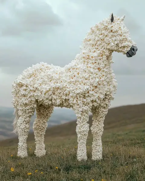 Popcorn Horse in Meadow