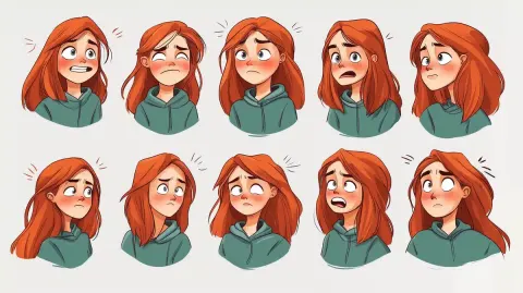 Flat 2D Girl Stickers