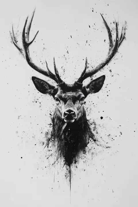 Ink Deer Portrait