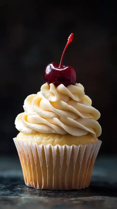 Cupcake Photograph with Cherry