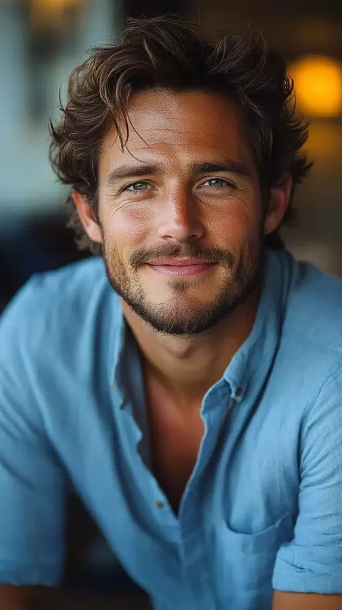 Affable Man in Blue