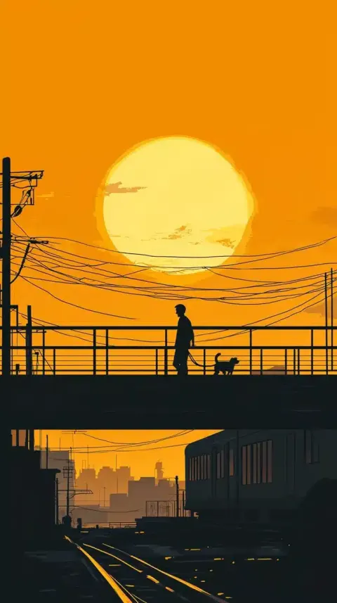 Vector Dog Walk Bridge