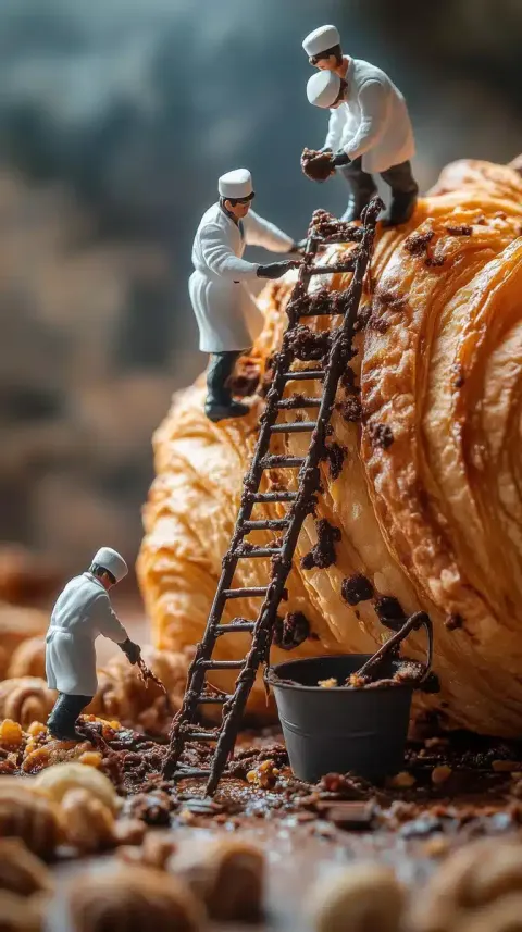 Miniature Chefs Coating Croissant