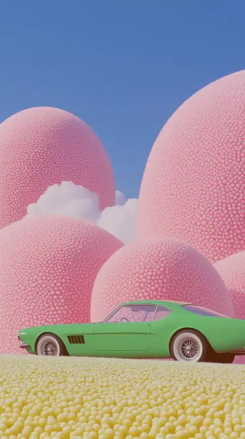 Whimsical Cityscape with Balloons