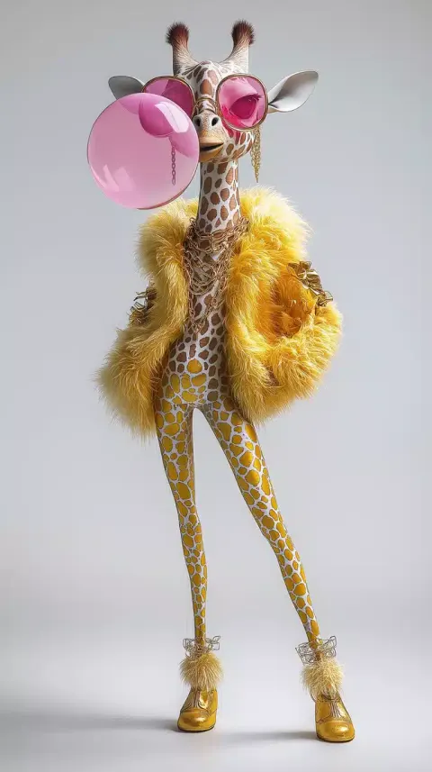 Fashionable Giraffe in 3D