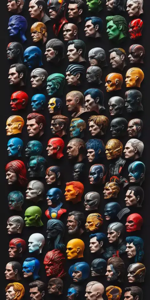 Superhero Heads Collage