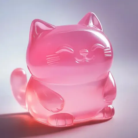 Translucent Pink Jelly Cat