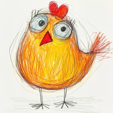 Minimalistic Chicken Scribble