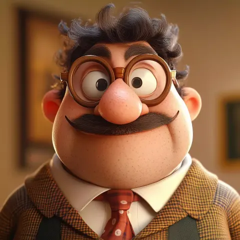 Cartoon Nutty Professor Character