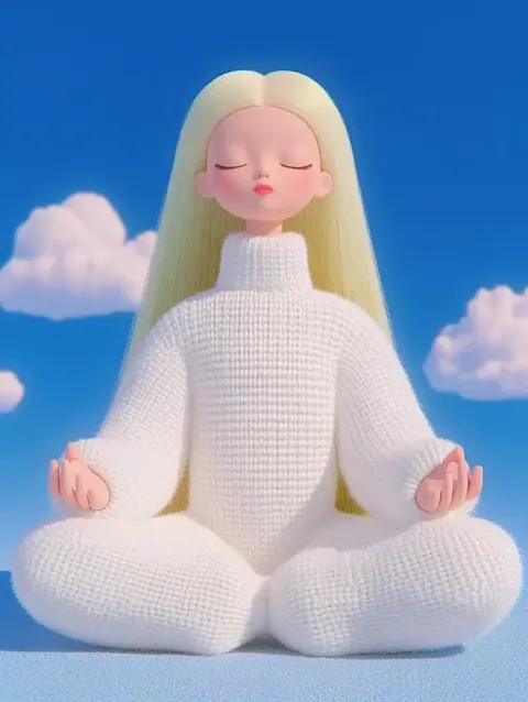 Cartoon Barbie Statue Meditation