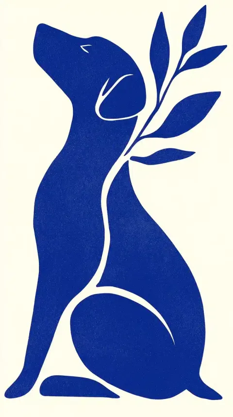 Dogotherapy Woodcut Poster