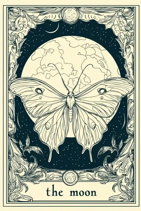 Art Nouveau Luna Moth Card