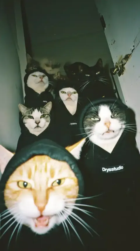 Angry Cats in Hoodies
