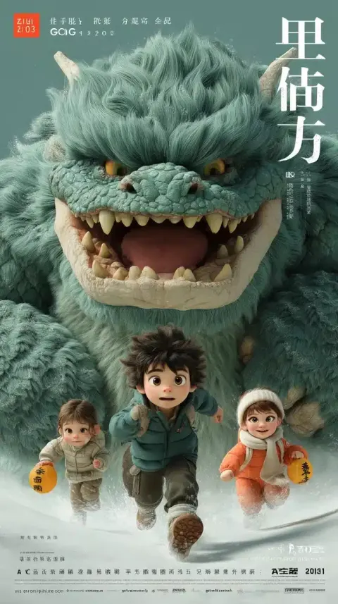 Cartoon Dragon and Characters