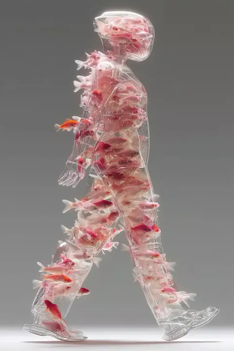Glass Figure with Goldfish
