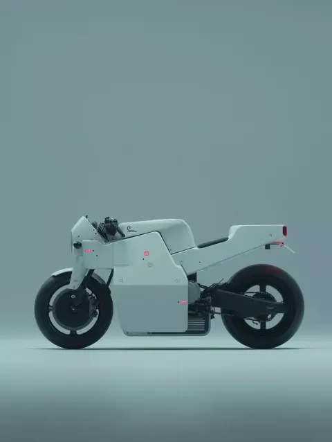 Minimalist White Motorcycle Design
