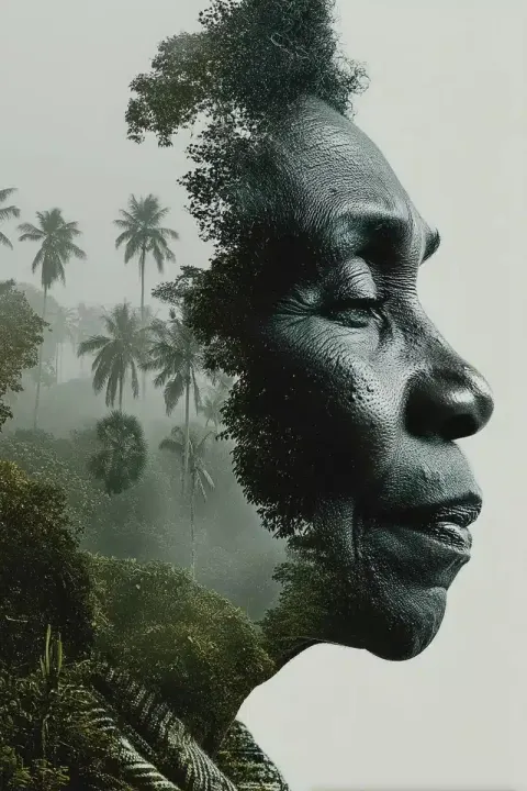 Double Exposure Island Portrait