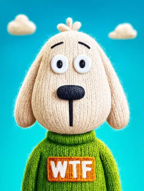 Felt Dog in Sweater